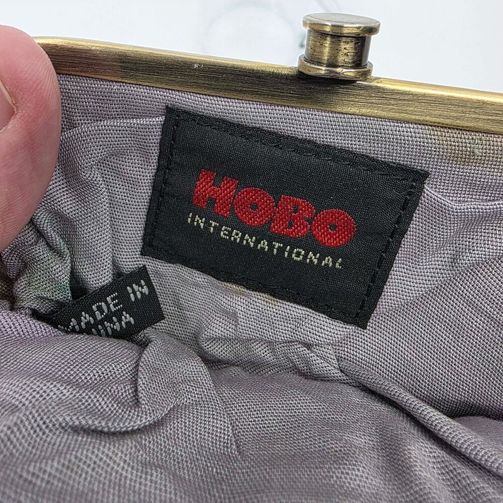 Hobo International Vintage Butterfly Kisslock Wallet Gold Metallic Leather - Picture 5 of 10